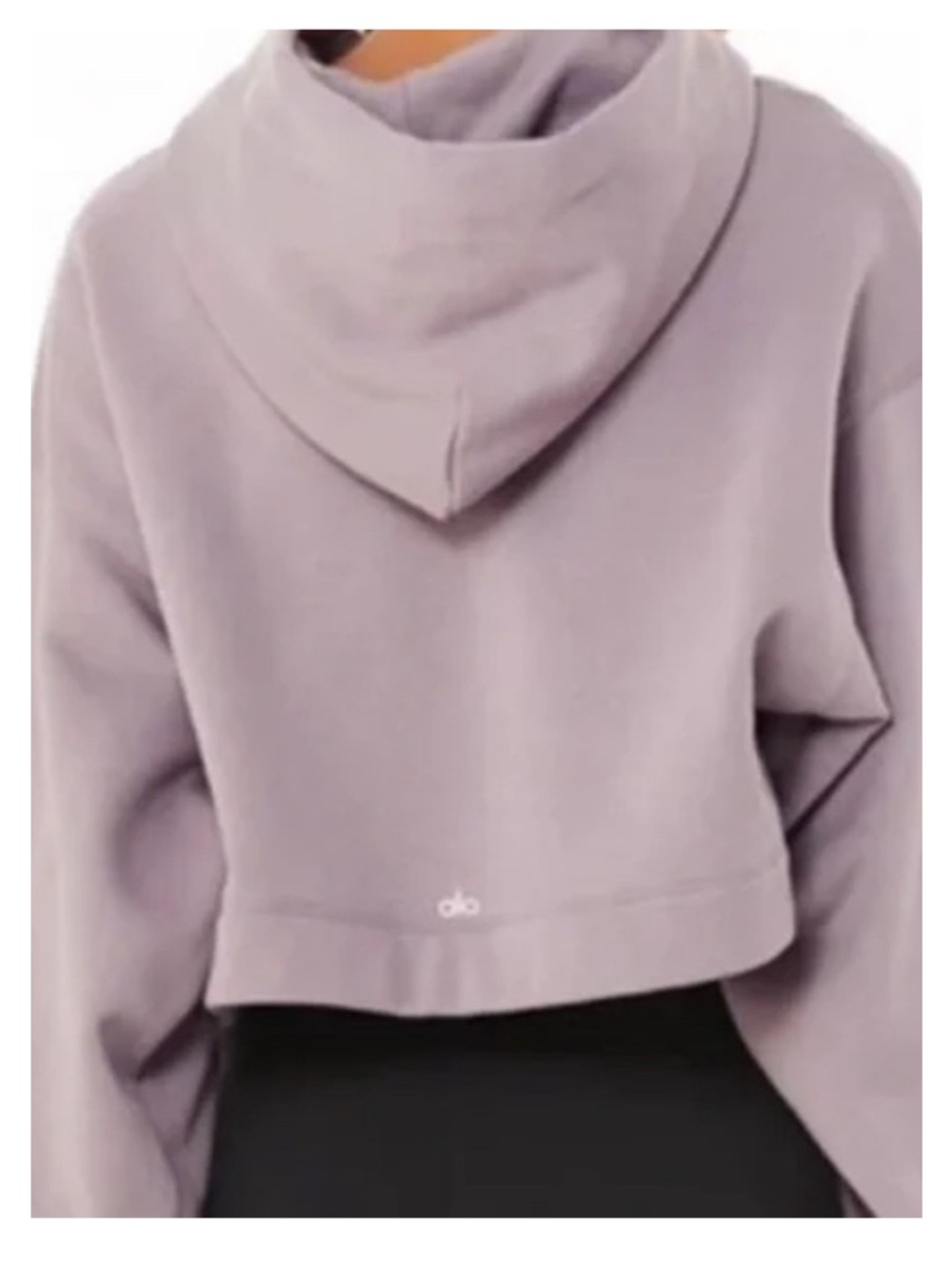 ALO Yoga Cropped Hoodie in Light Lavender